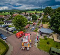 Rettungsübung im Rahmen des Tages der Offenen Tür der Freiwilligen Feuerwehr Neudorf am 26.06.2016