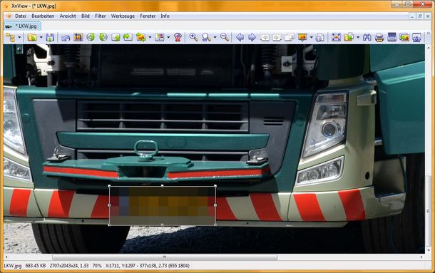 XnView: Mit Mosaik Bildteile unkenntlich machen