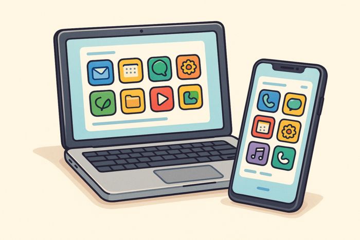 Notebook und Smartphone