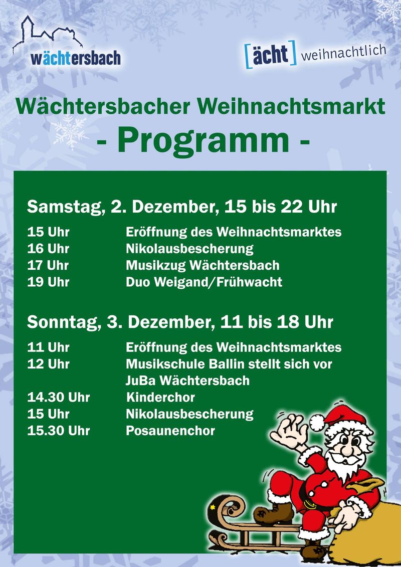 Waechtersbacher Weihnachtsmarkt 2023 Programm