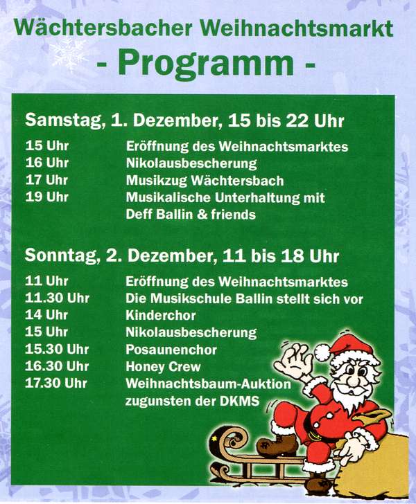 Weihnachtsmarkt 2018  -  Programm