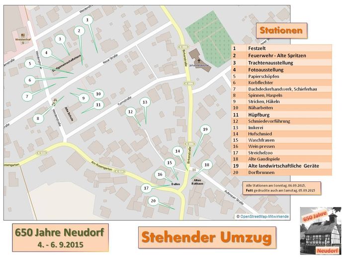 Stehender Umzug: Übersicht über die Stationen (Bitte klicken für größere Version!)