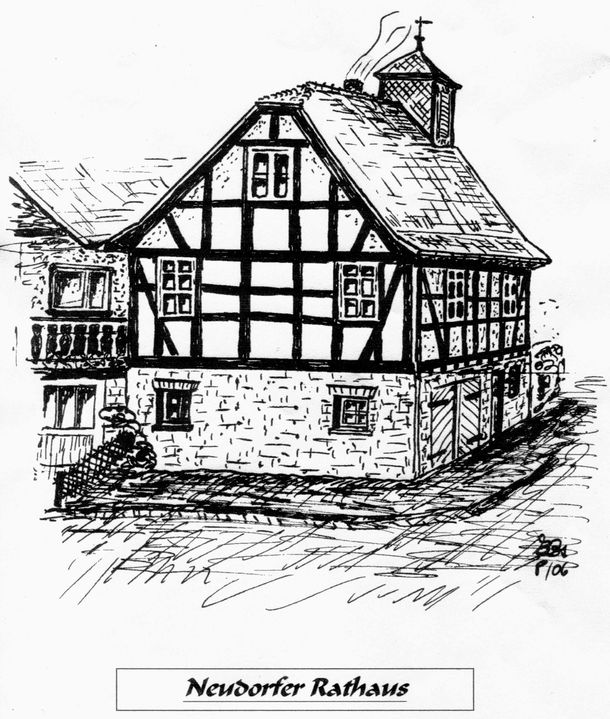 Zeichnung Altes Rathaus von Erich Ottmann