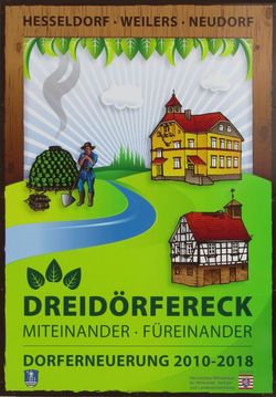 Schild zur Dorferneuerung Neudorf