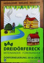 Schild der Dorferneuerung im Dreidörfereck