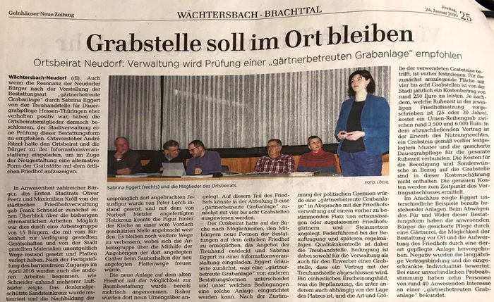 GNZ-Artikel zur Ortsbeiratssitzung am 22.01.2020