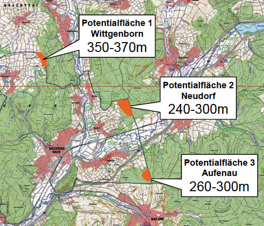 Überischt über Standorte in Wächtersbach