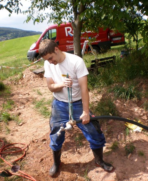 Herstellung des Wasseranschlusses am Hochbehälter